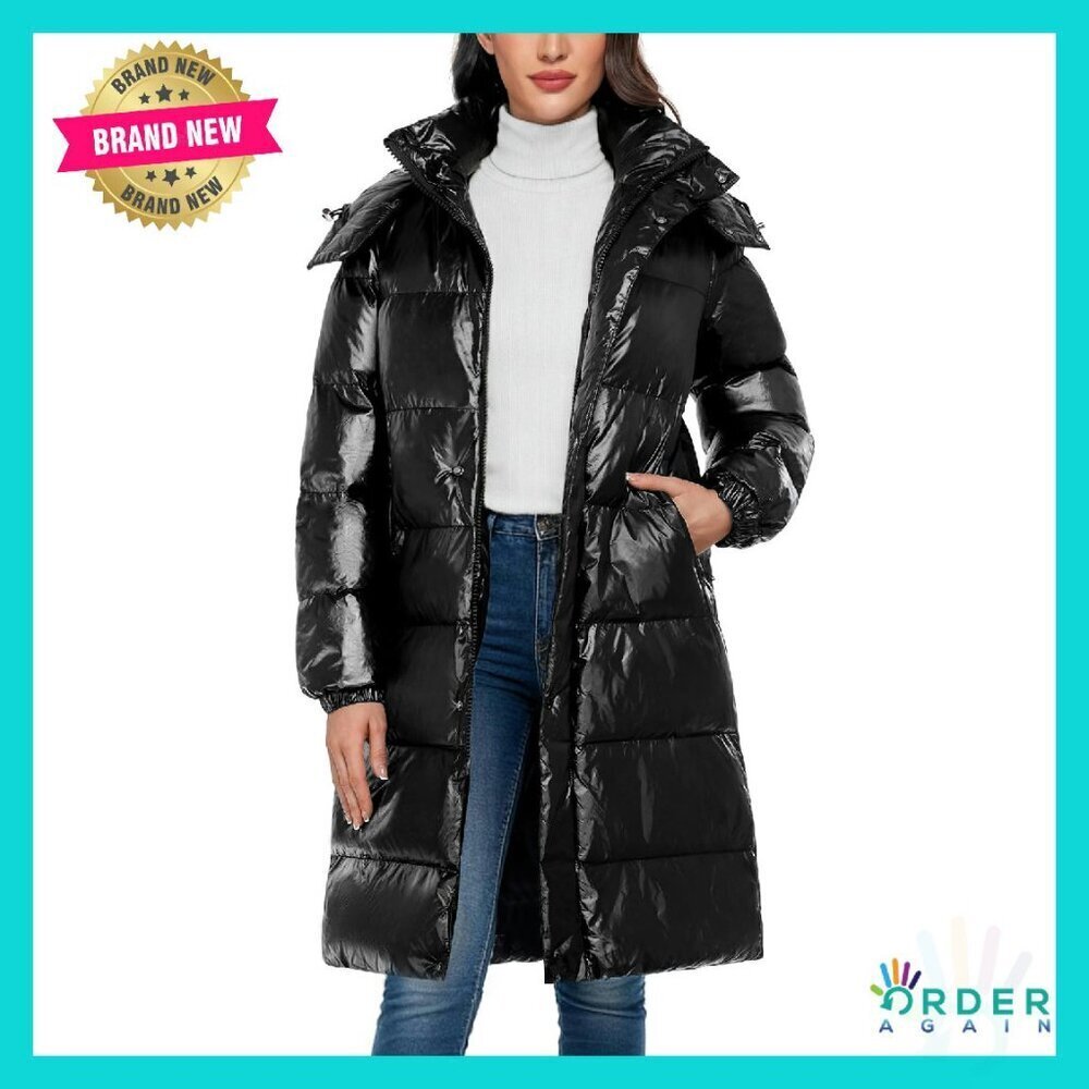 Winter Puffer Coat Waterproof Quilted Jacket Zip Up Hooded Outerwear Fashion